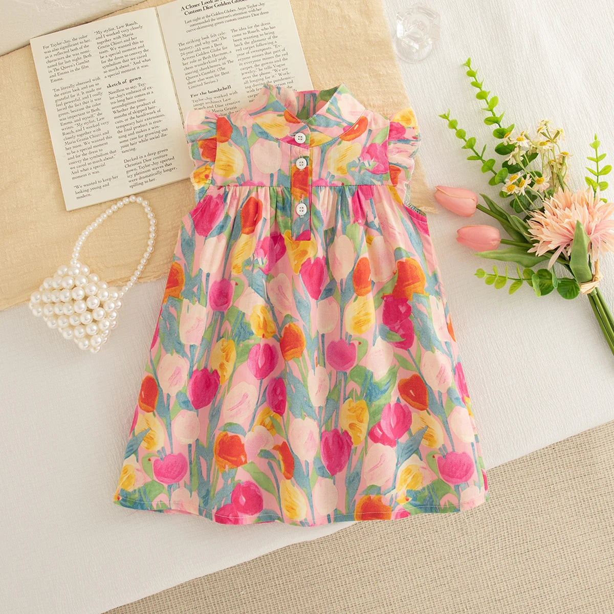 Baby Girl Floral Dress Summer New Cool And Breathable Children'S Sleeveless Clothes (3 Months -3 Years Old)