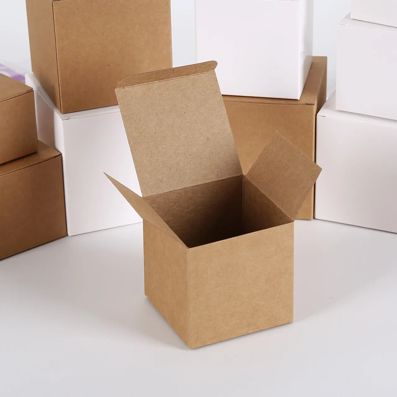 10/20/50pcs Kraft Paper Packaging Gift Boxes Wedding Party Cardboard Box For Handmade Soap Bottle Package Cosmetic Stoarge Box