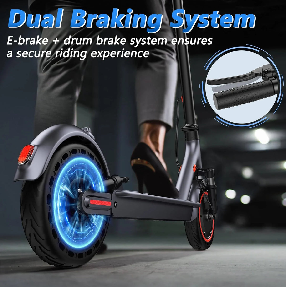 10inch Electric Scooter 500W Brushless Motor 22MPH Max Speed APP Smart Scooter Shock-absorbing Anti-skid Folding Electric Scooter