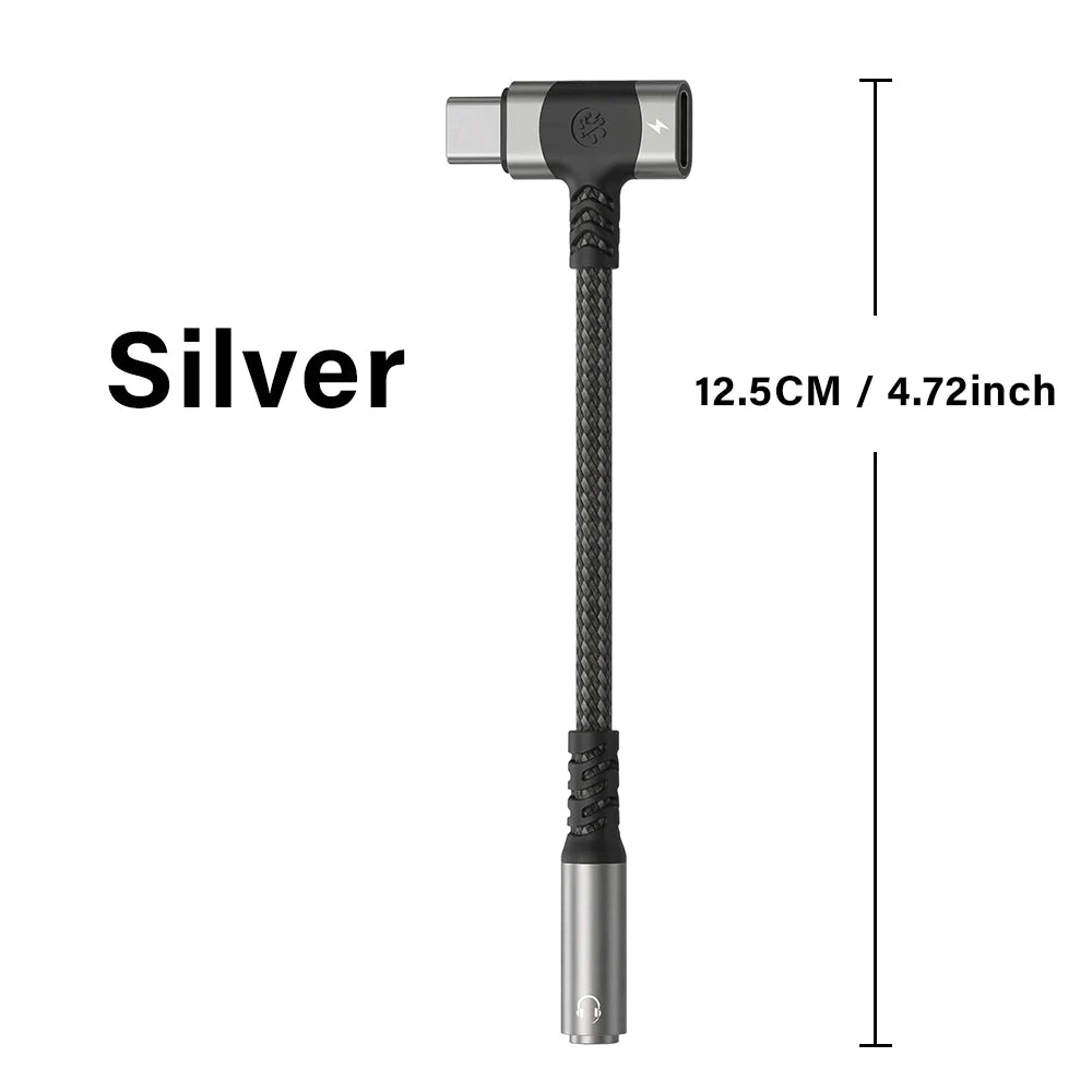 USB C to 3.5mm Audio Adapter with DAC for Gaming Headset Samsung S26 S25 iPhone 17 AUX Cable Converter Plug Kit