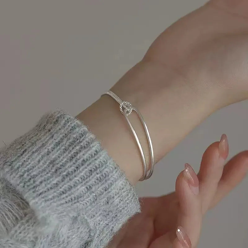 925 Sterling Silver Bracelet, Light Luxury, Minimalist Design