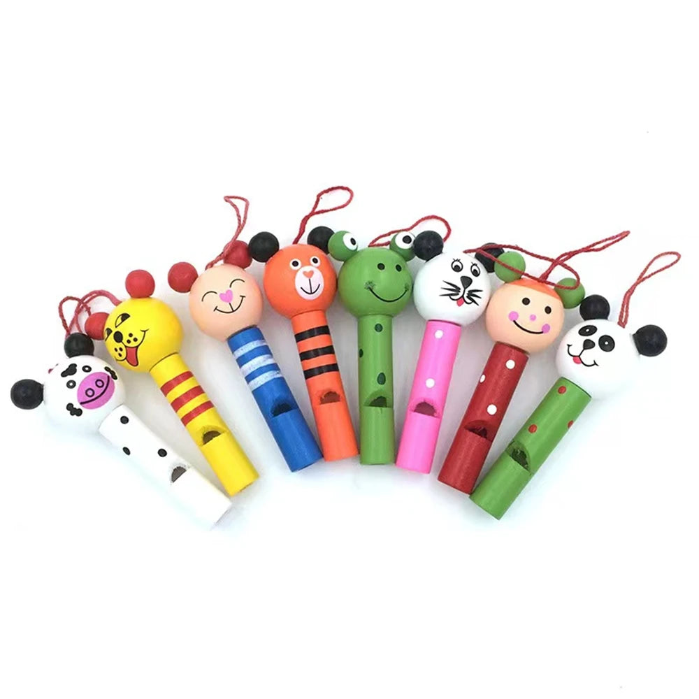 8/30Pcs Wooden Mini Cute Animal Whistle Toys Kids Birthday Party Baby Shower Gift Pinata Filler Boys Girls Party Goodie Bag Toys