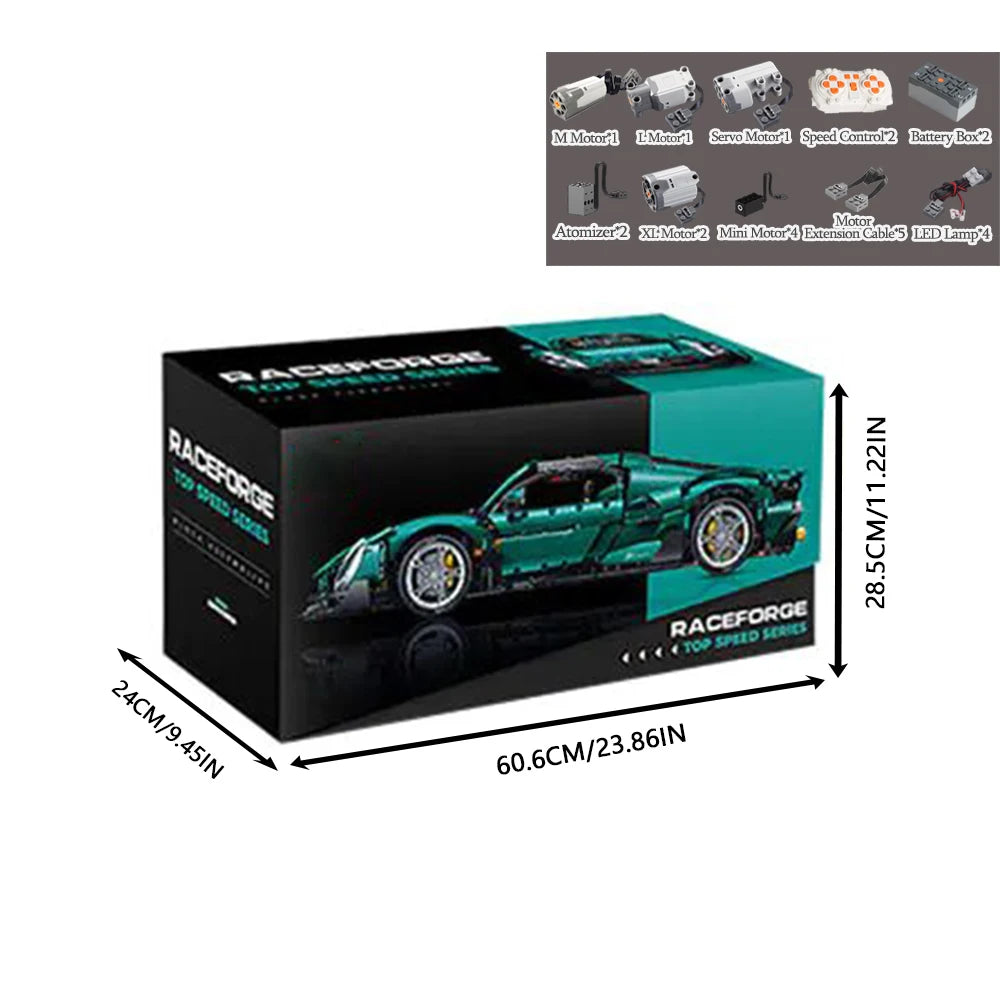 1:8 Scale Model Supercar Vehicle Building Blocks Technical Bricks Car High-tech Set Desk Decoration Assembly Kids Toy for Gift