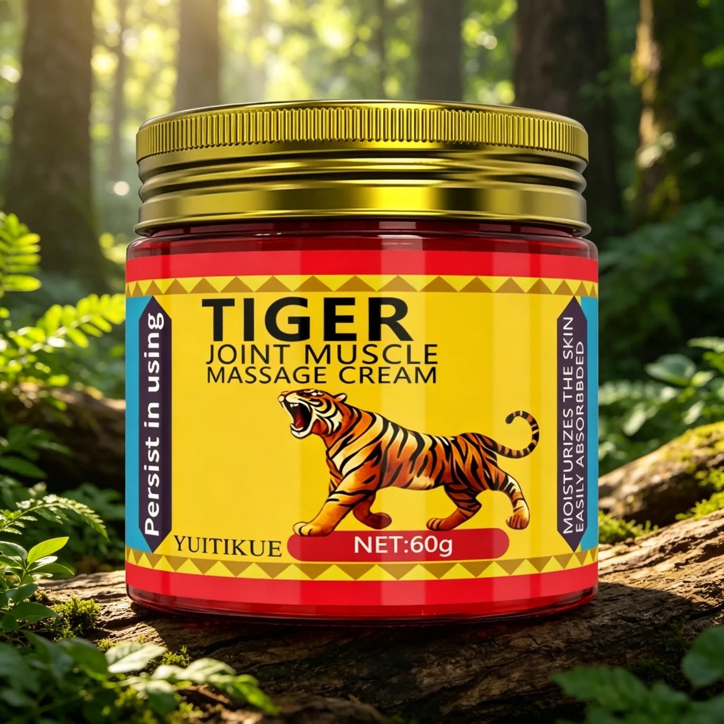 YUITIKUE 60g Tiger Massage Balm Easily Absorbed Moisturizing Care For Joint Muscle Knee Wrist Hand Foot Body Skin