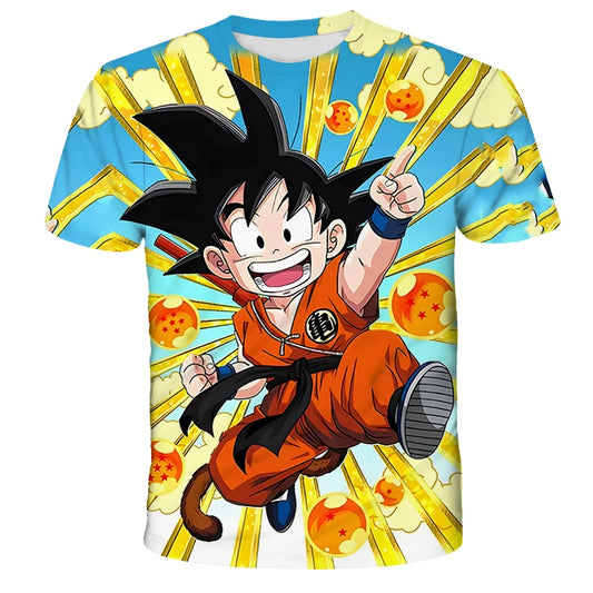 Anime Dragon Ball Son Goku 3D Print Kids T Shirt Summer Fashion Casual