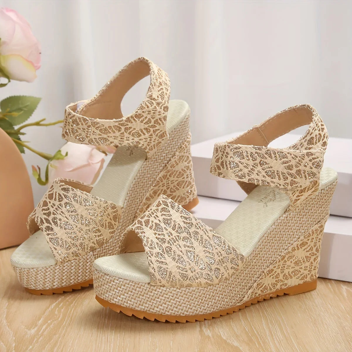 Women Sandals Summer Wedge Shoes Peep Toe Platform Sandals Luxury Designer Shoes Heels Women Sexy Party Dress Women Sandalias