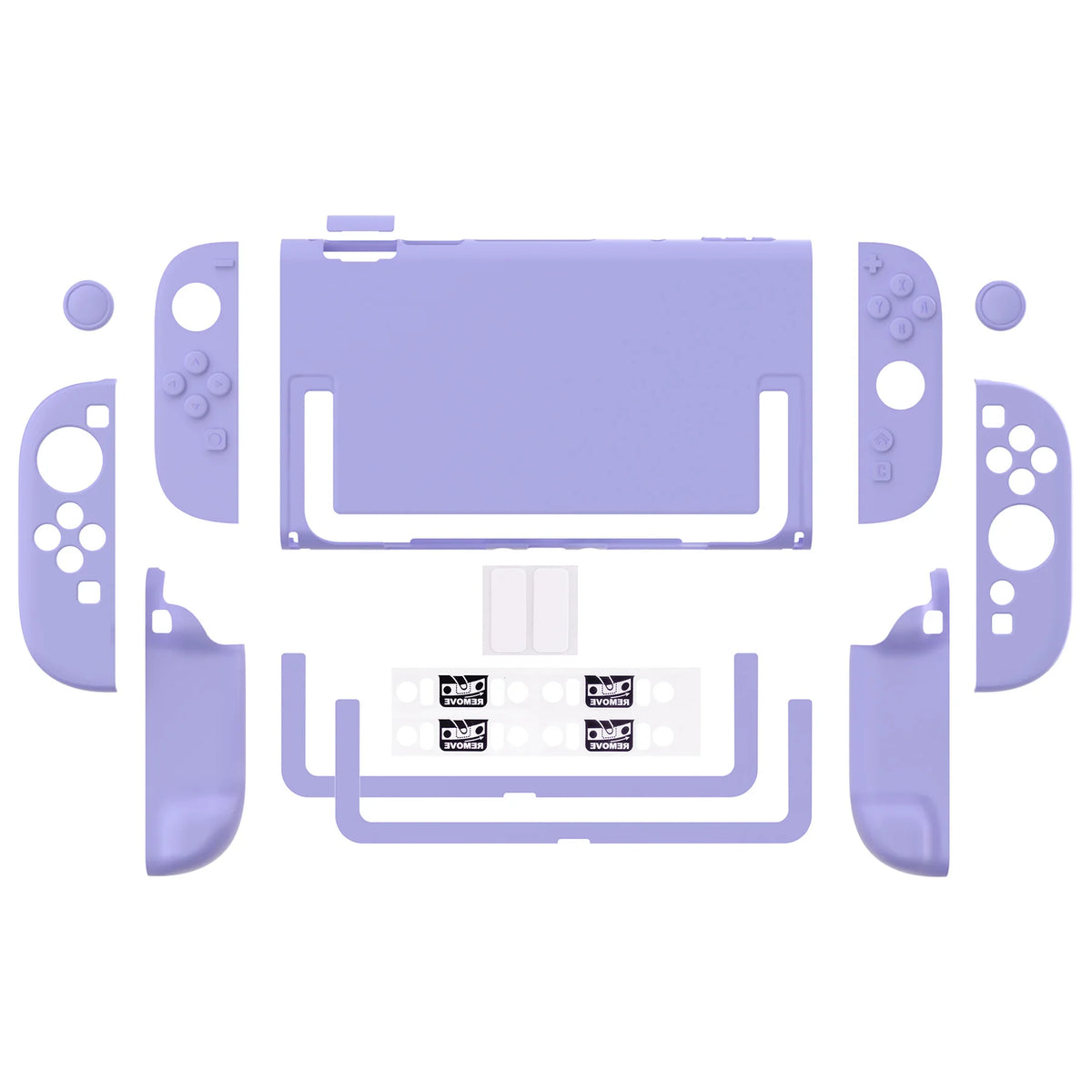 PlayVital Solid Color Protective Case for Nintendo Switch 2, Anti-Scratches Hard Shell Dockable Grip Cover with Foldable Stand