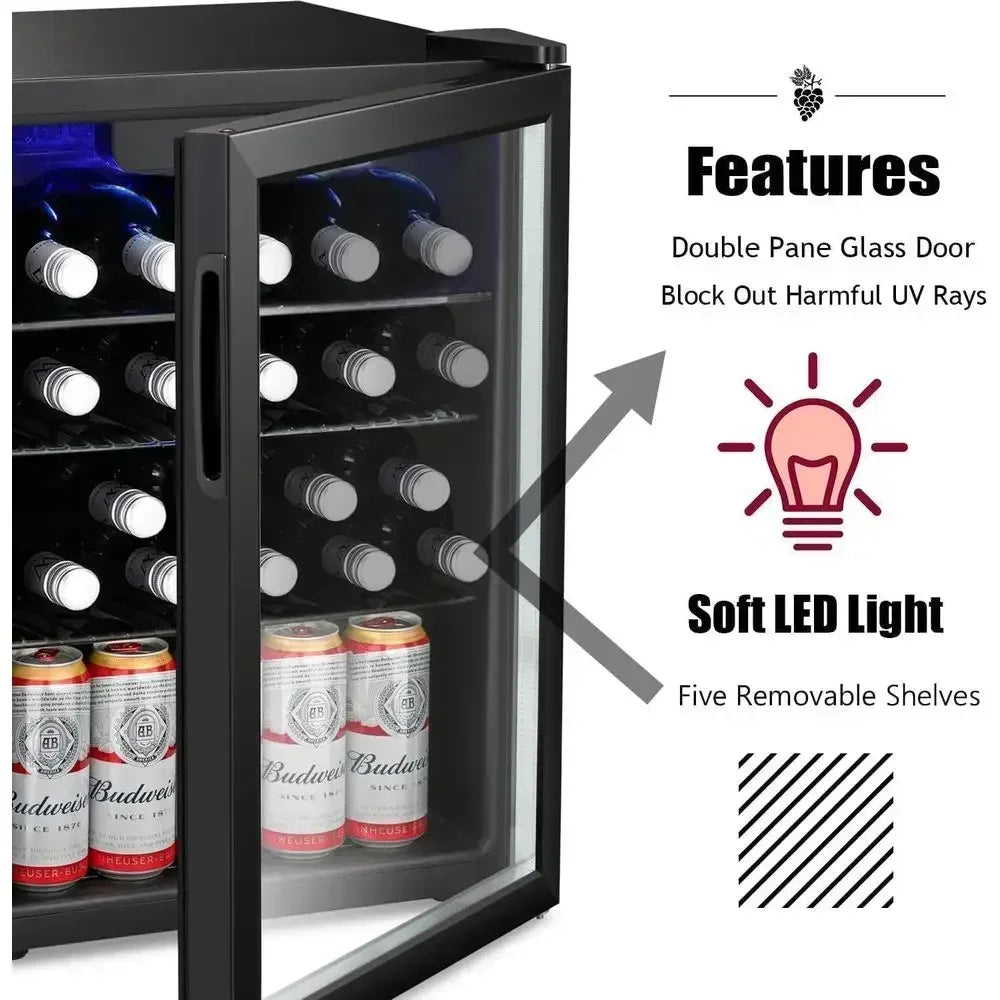 Activity priceActivity limited-time pricePromotionCompact 2.4 Cu. Ft. Mini Wine Cooler with Clear Glass Door, Quiet Operation, a