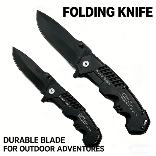 This multi-functional all-in-one folding knife is a portable tool for outdoor camping, hiking, survival, and household peeling