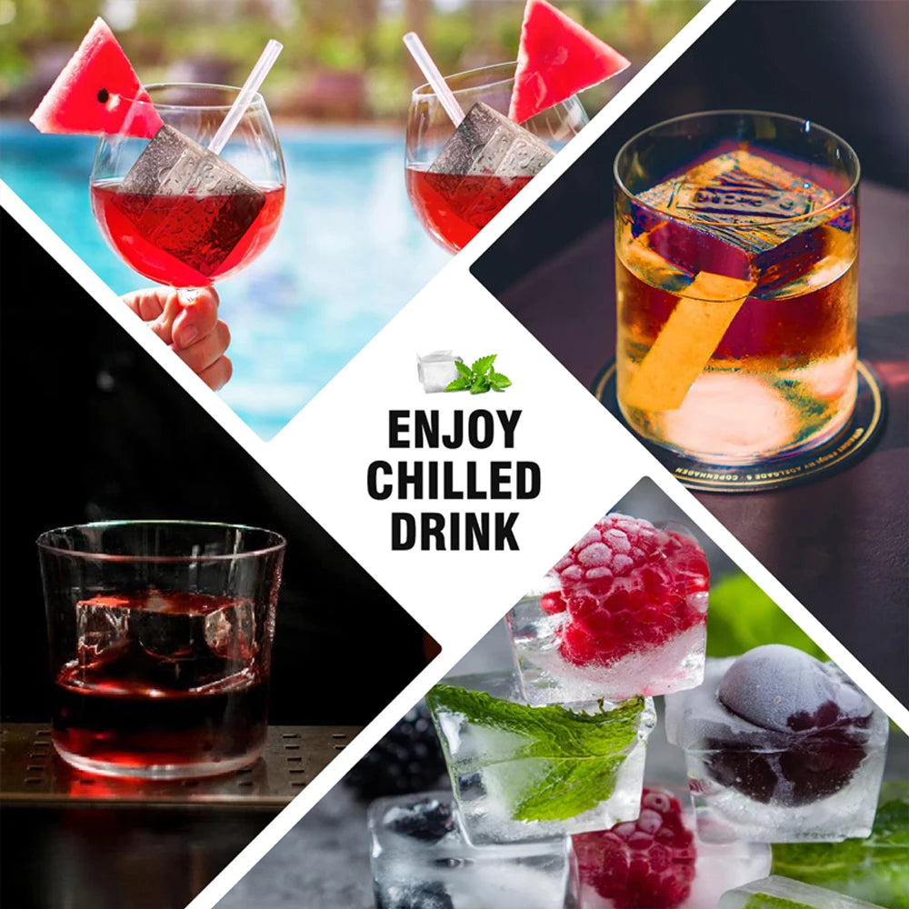 15 Grid Silicone Ice Cube Molds Reusable Big Ice Tray Mold Durable Ice Mould With Lid for Bar Pub Whiskey Cocktail