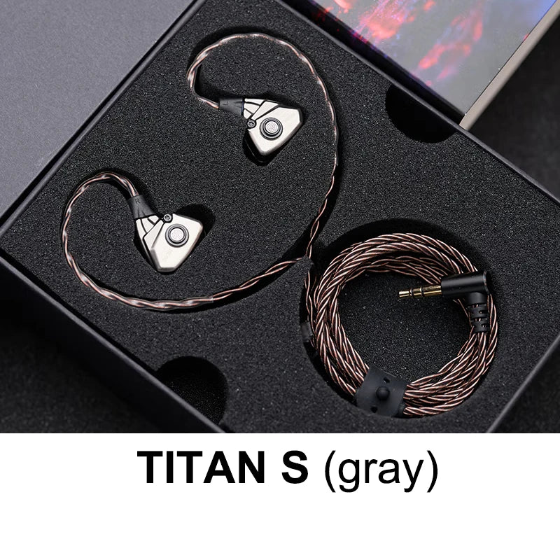 DUNU TITANS Hi-res HIFI In-ear Earphone 11mm Dynamic Driver Monitor IEM Earbuds 2Pin 0.78mm Detachable Cable Headset TITAN S