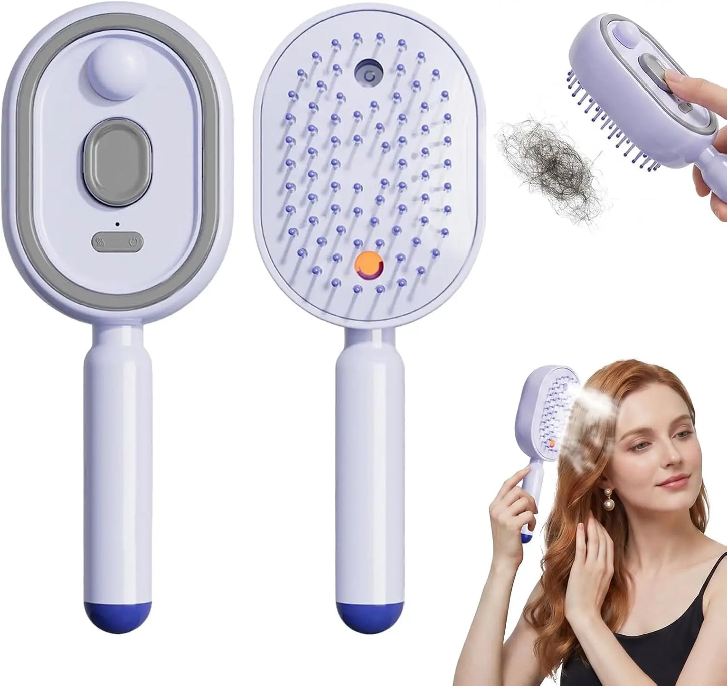 Electric Spray Hair Straightener Comb Electric Steaming Air Cushion Massage Hair Brush Rechargeable Detangling Steam Brush