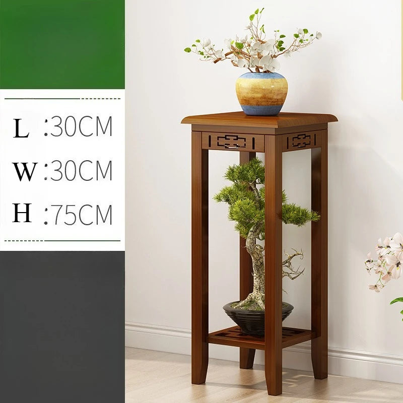Balcony Floor Standing Bonsai Base, Living Room Sofa Side Indoor Office Plant Shelf Chinese Display Stands