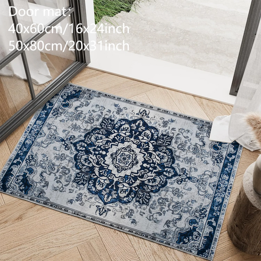 VIKAMA Bohemian Region Area Carpet Vintage Living Room Bedroom Floor Mat Anti-Slip Door Mat Dining Room Office Home Decoration