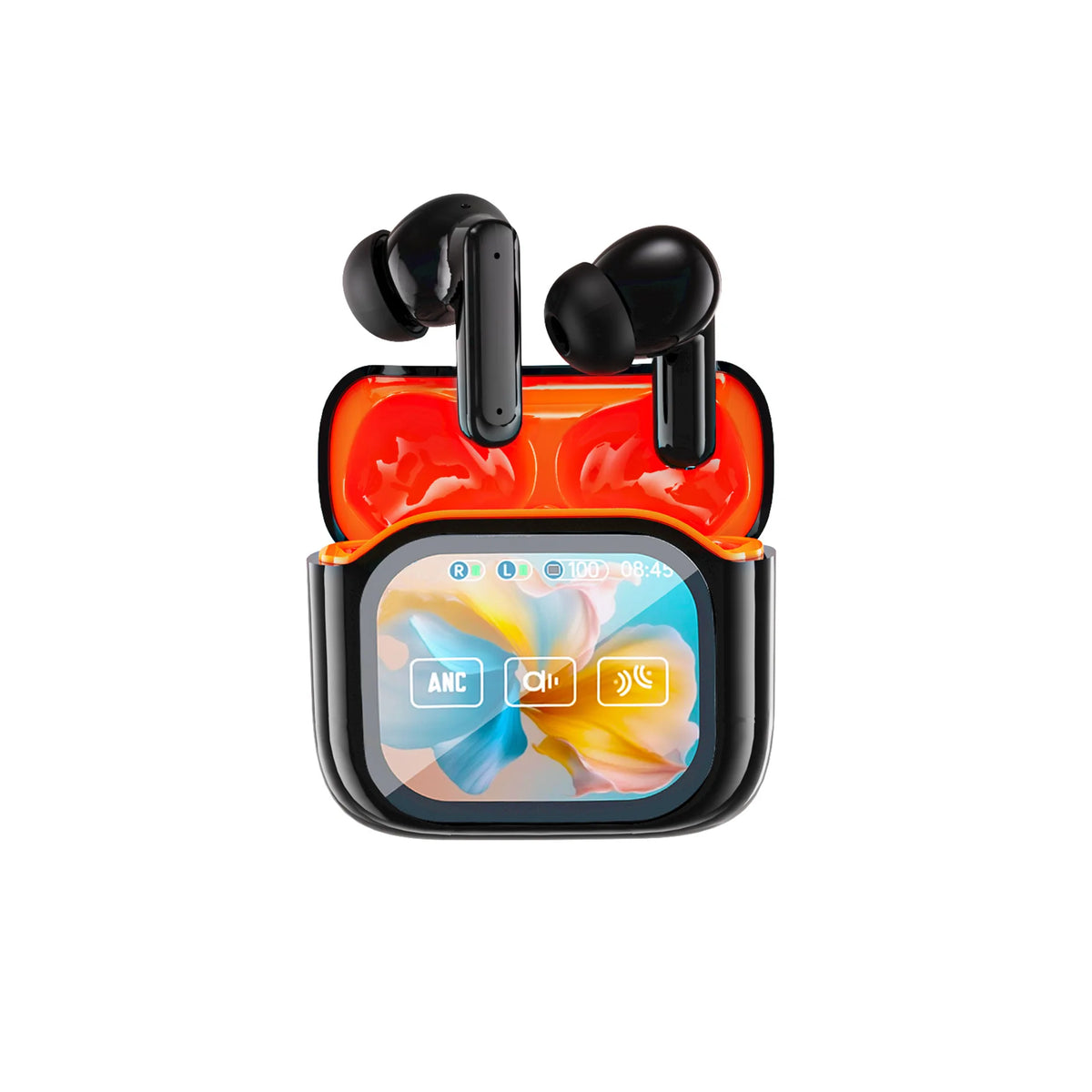 Smart Touchscreen ANC Headphones Bluetooth 5.4 Earphones with Noise Cancelling, HD Calls, 60H Playtime and Smart Touch Control