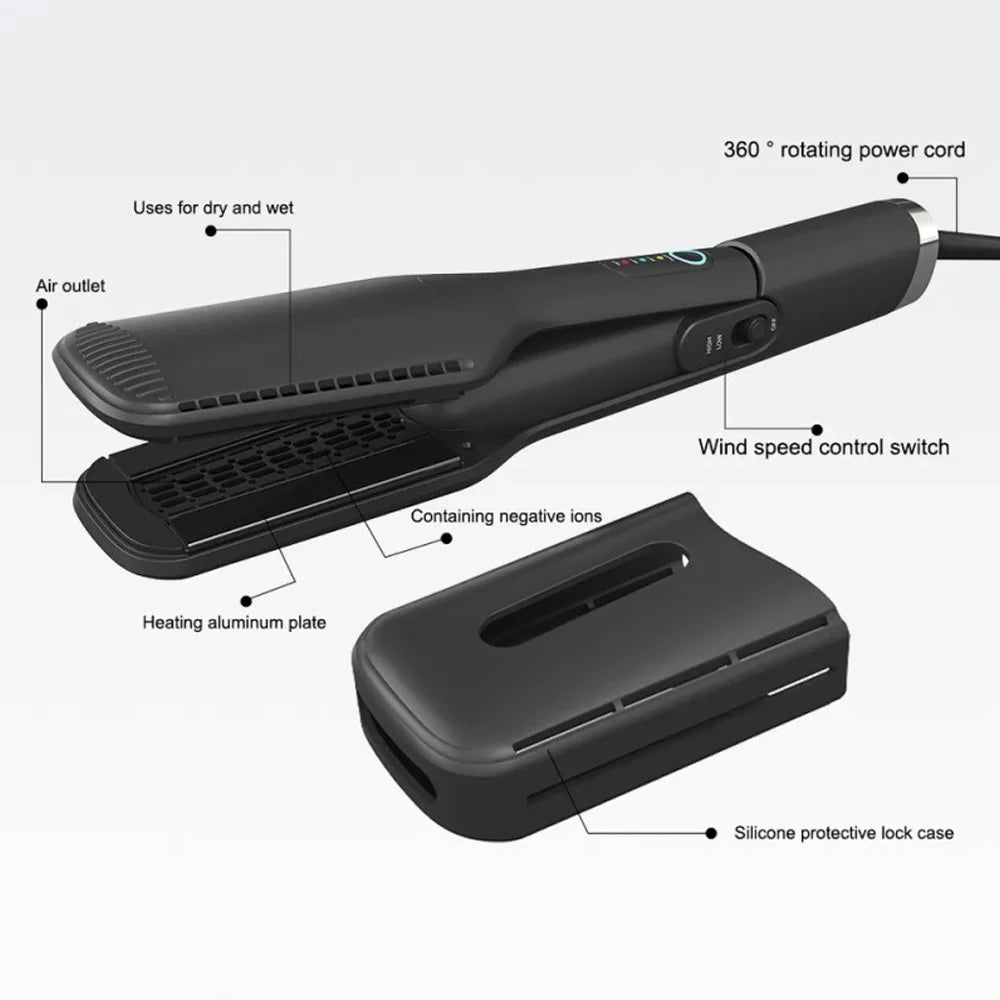 Professional Hair Straightener With Hot Air Ionic Hair Flat Iron 230°C Ceramic Coating Plate Hair Styler