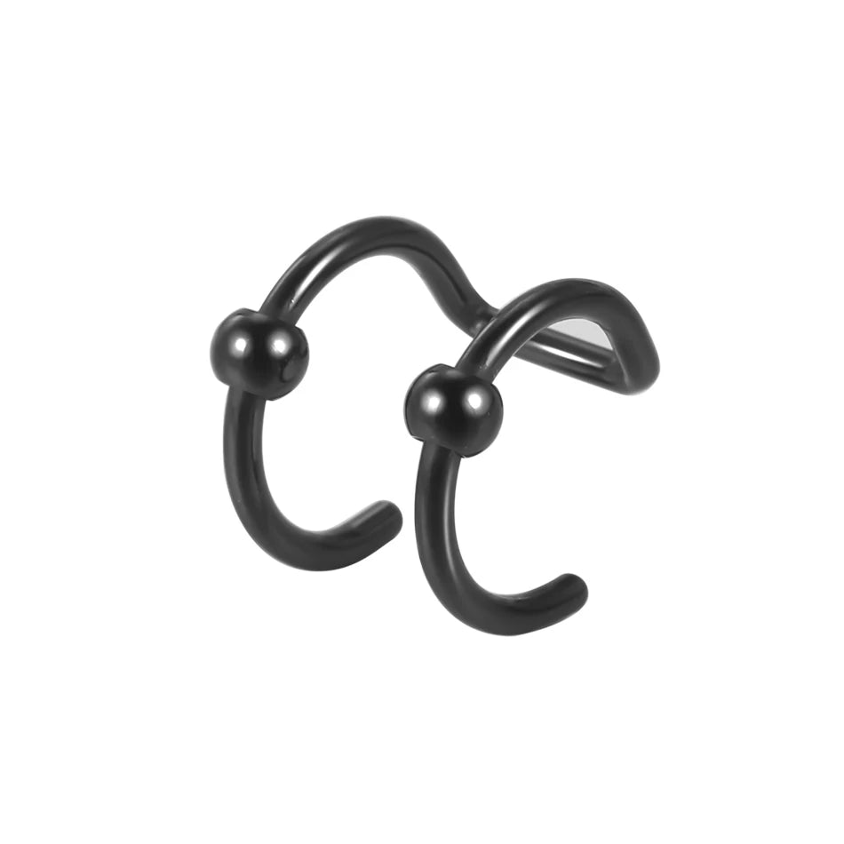 1PC Stainless Steel Fake Nose Ring Hoop Septum Rings Non-Pierced C Clip Lip Ring Earring Fake Nose Piercings Women Body Jewelry