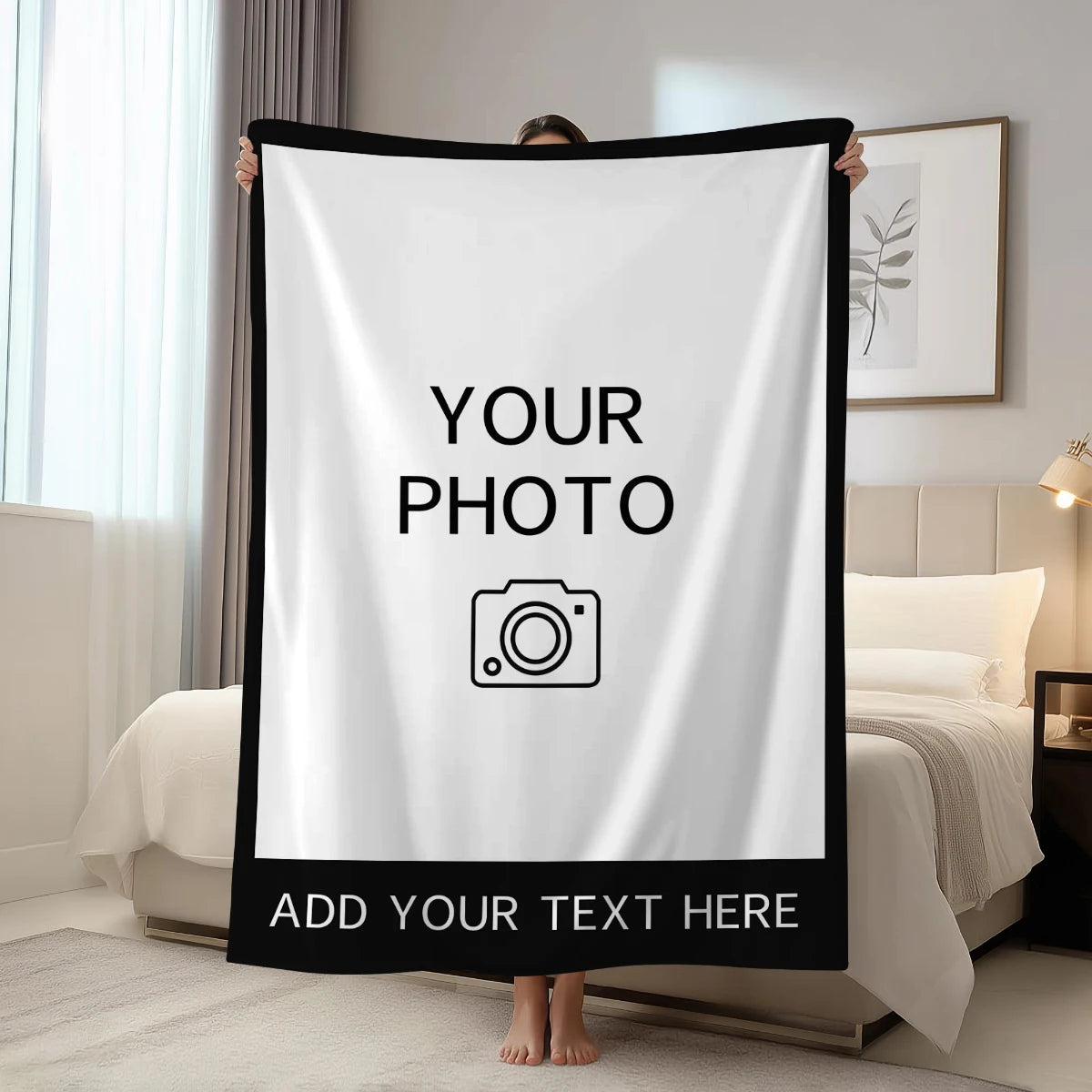 1pc Personalized picture customization shawl blanket, customized gifts for parents, couples, boyfriends, lovers, and friends