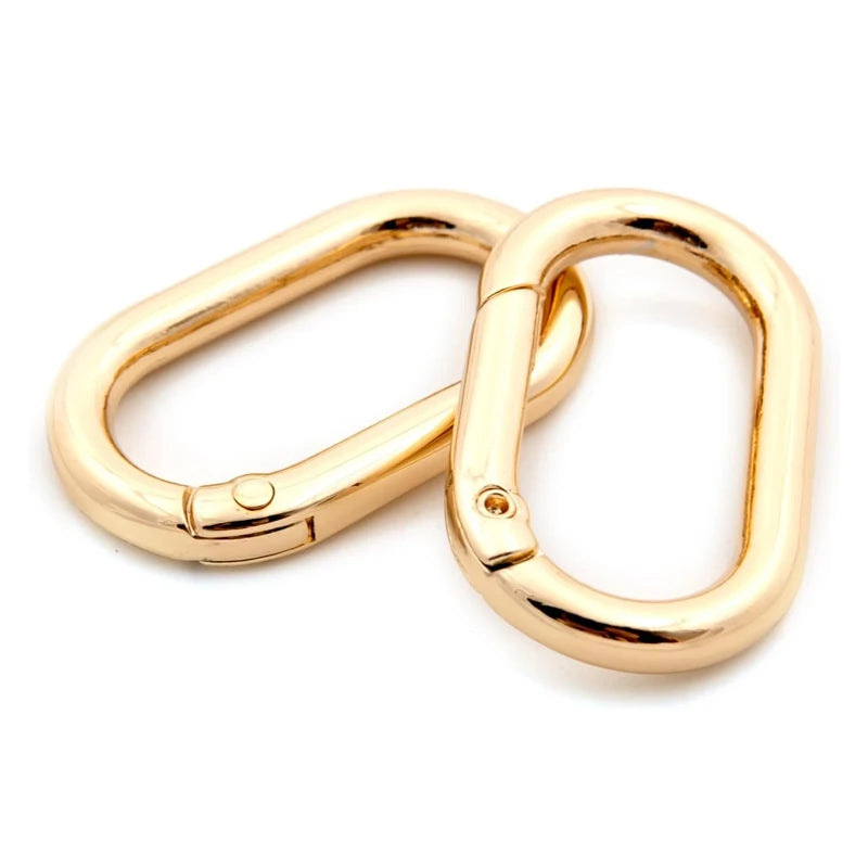 5pcs Metal Oval O Ring Spring Clasp Openable Round Carabiner Keychain Clips Hook Dog Chain DIY Jewelry Buckle