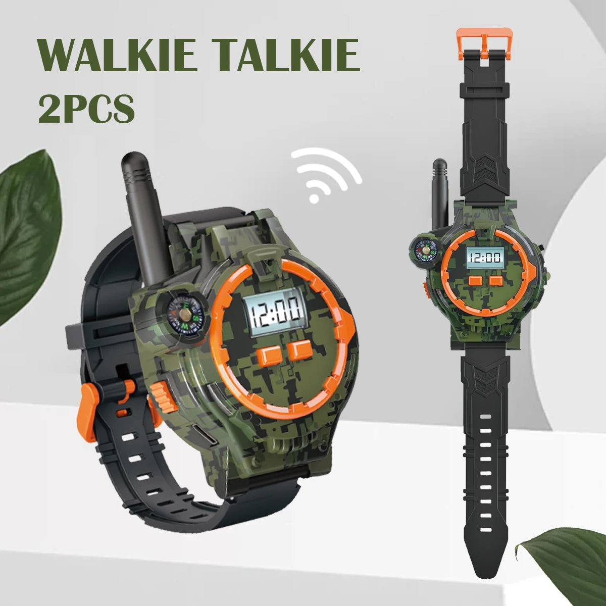 2Pcs Electronic Walkie Talkie Watch Toys, Creative Rechargeable Walkie Talkie With Compass Spying Gadgets Gifts for Kids