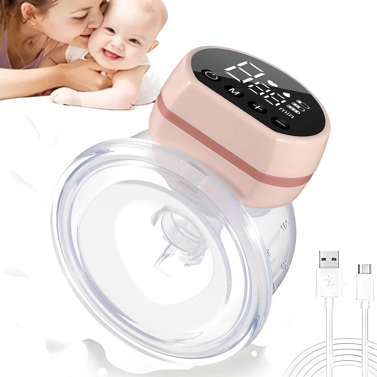New Upgrades Wearable Breast Pump Hands Free Electric Portable Wearable Breast Pumps BPA-free Breastfeeding Milk Collector