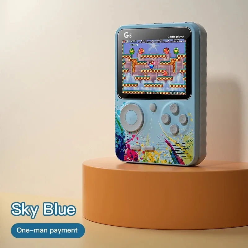 500 Games Mini Handheld Game Console Built-in Classic Retro G5 Player Support TV Out With Gamepad Kids Adults Christmas Gift