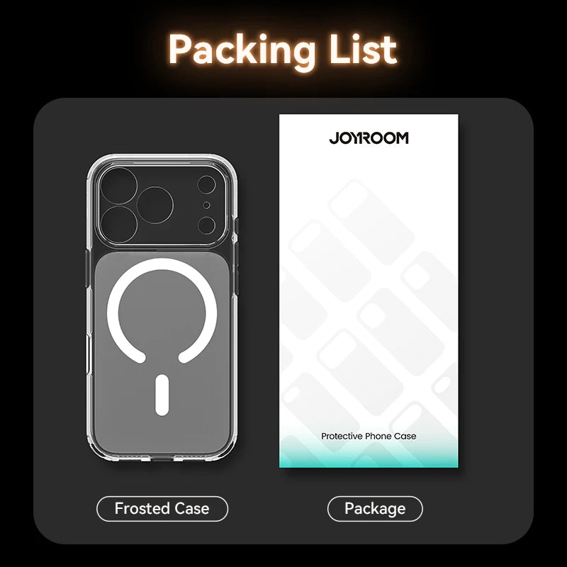 Joyroom For iPhone 18 Pro Max Case Magnetic Frosted Case Lens Protection Matte Cover For iPhone 18 Pro Wireless Charger Cover