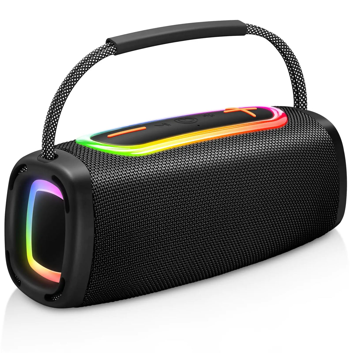 RGB Lights Portable Bluetooth Speaker, IPX7 Waterproof, 24H Playtime, Bluetooth 5.3, Outdoor Wireless Speaker with Hands-Free Mic.