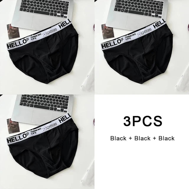 3Pcs/Lot Men's Underpants Soft Men Panties Sports Personality Boxers Breathable Large Size Panties Briefs for Men Underwears