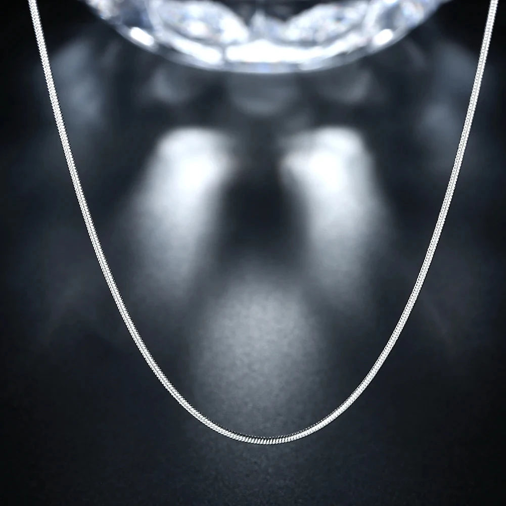 URMYLADY 10pcs Lot 40-75cm 925 Sterling Silver 1MM Snake Chain Necklace for Women Men Fashion Party Wedding Jewelry Gifts