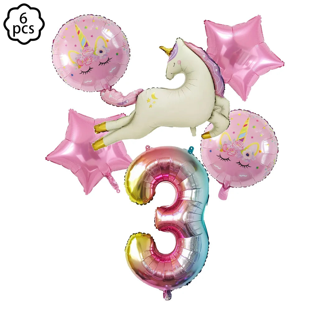 Rainbow Unicorn Balloon Unicorn Party Decor Supplies Unicorn Birthday Party Decoration Baby Shower Kids Girls Birthday Decor