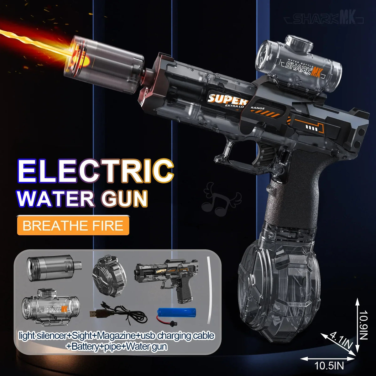 Hot New In Stock LED Electric Water Gun Automatic Continuous Fire Water Blaster Toy For Kids Adults Summer Pool Beach Party