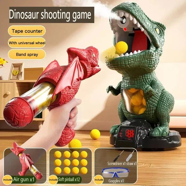 Hungry Shooting Dinosaur Toys Shooting Target Game Toy, Target Shooting Game With Air Pump Gun For Kids, Fun Guns Children Toys
