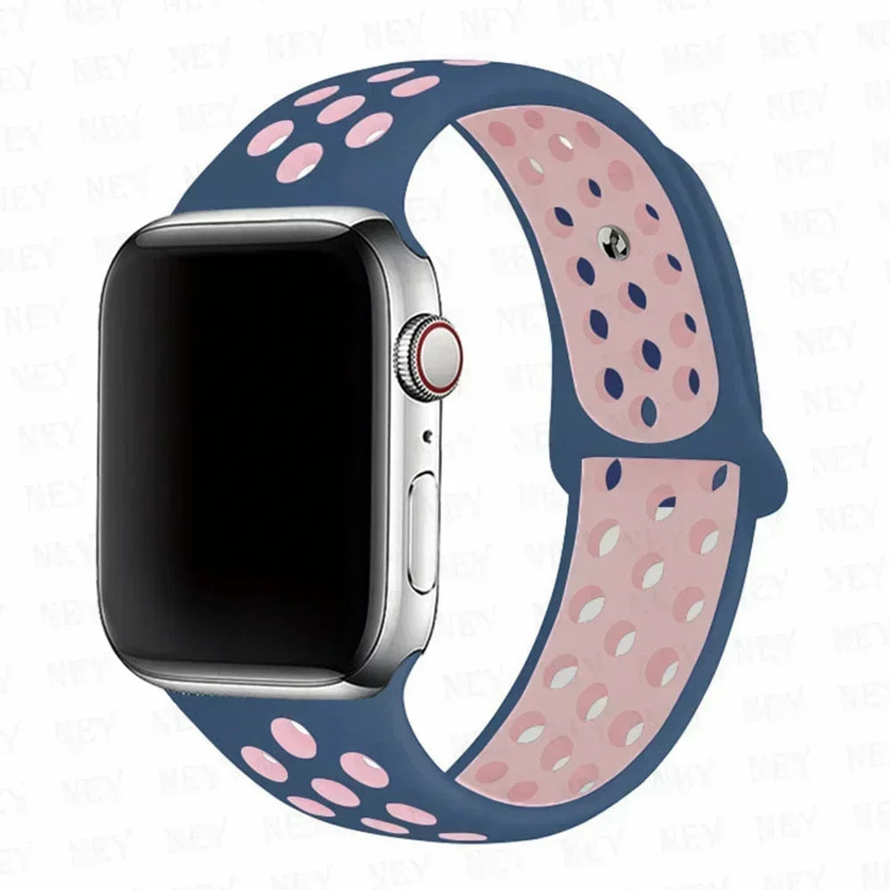 Silicone Sport Straps For Apple Watch 10 Band 45mm 44mm Ultra2 49mm 38/40mm 41mm 42 46mm Bracelet iWatch Series 8 7 6 4 5 3 9 SE