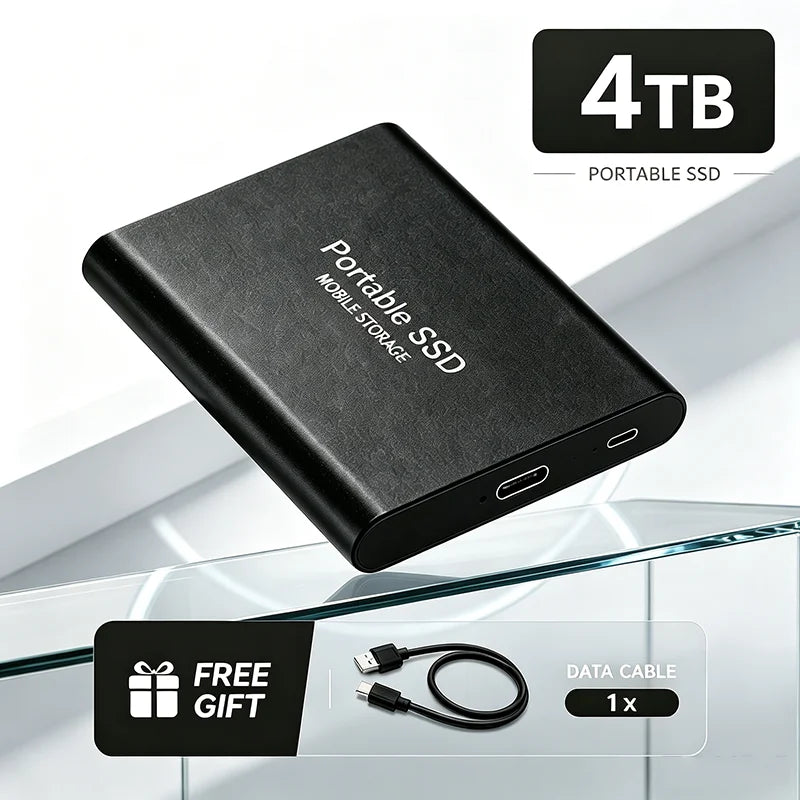 1TB Portable SSD 2TB External Hard Drive USB 3.1 High Speed Mobile Data Storage for Laptop Mac PC Compact Durable Use