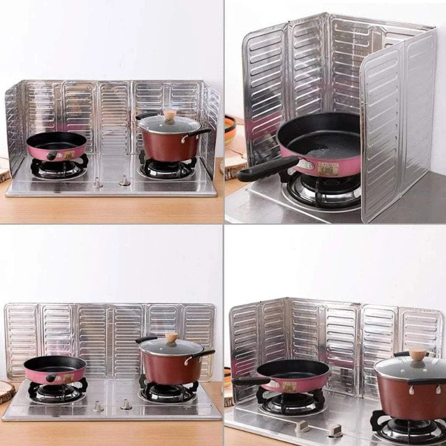 Anti Oil Splash Protective Cover Aluminum Foil Gas Stove Protective Cover Oil Splash Screen Board Cooking Oil Splash Proof Board
