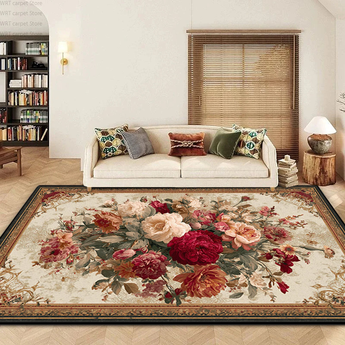 Nordic Luxury Floral Living Room Carpet Decoration Home Fluffy Washable Rug for Bedroom 200x300 Customizable Soft Floor Mats