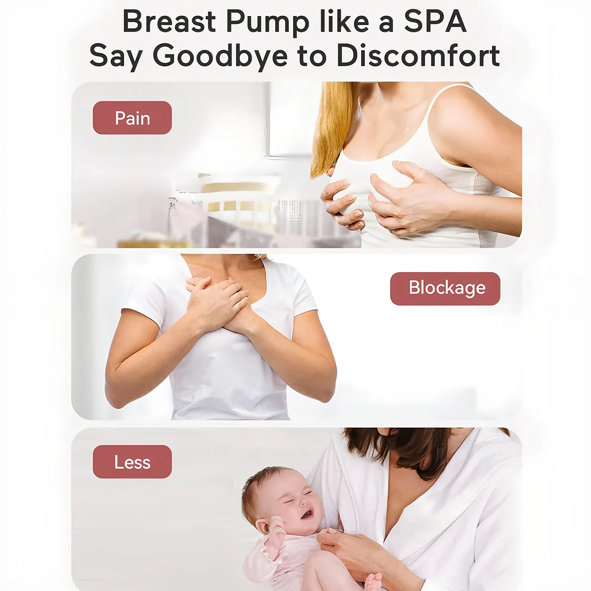 1PCS Wearable Breast Pump Hands Free Silent Comfort Electric Breast Pump Portable USB Breast Milk Collector