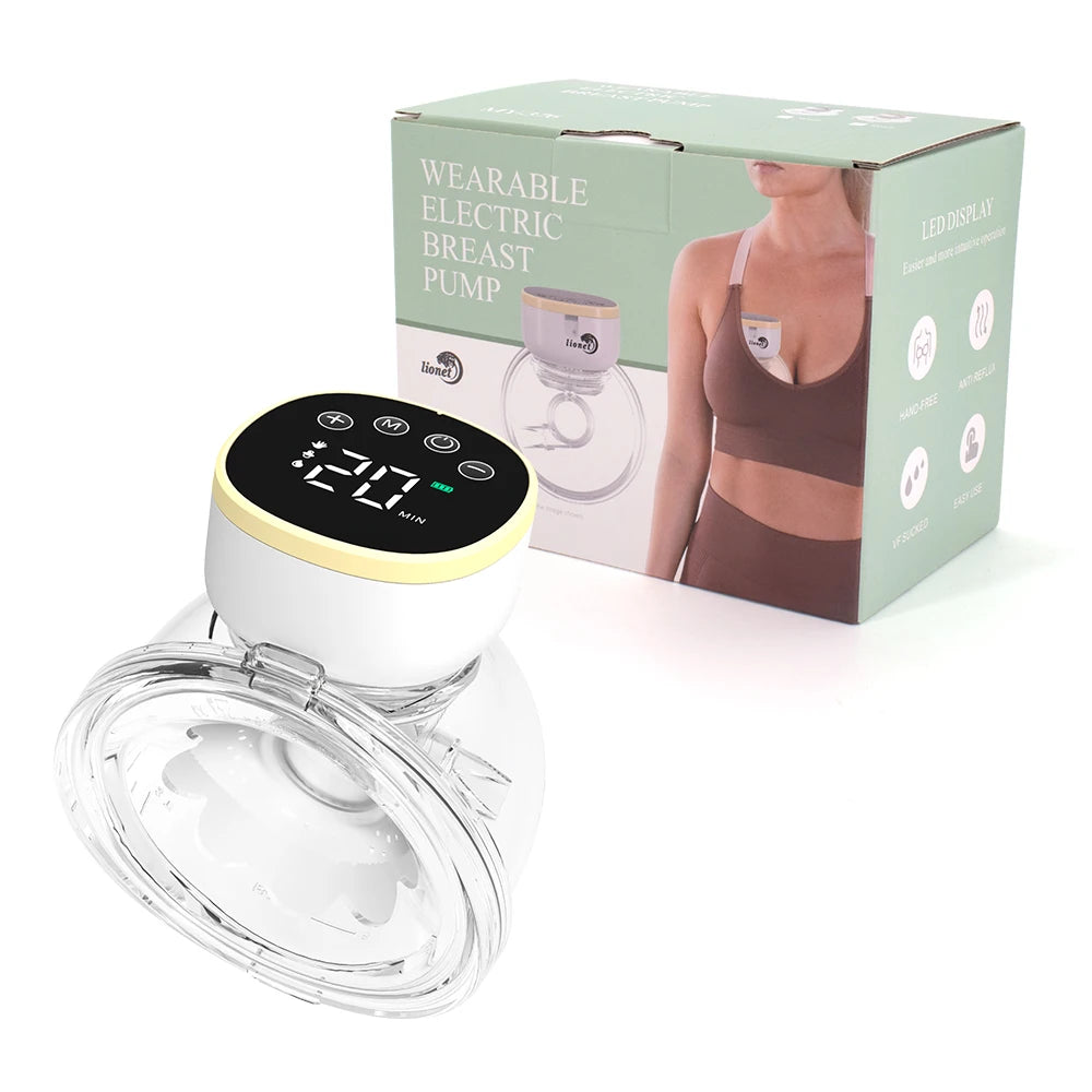 Wearable Hands Free Electric Breast Pump LED Display Anti‑Backflow Rechargeable Portable Milk Extractor Breastfeeding Tool