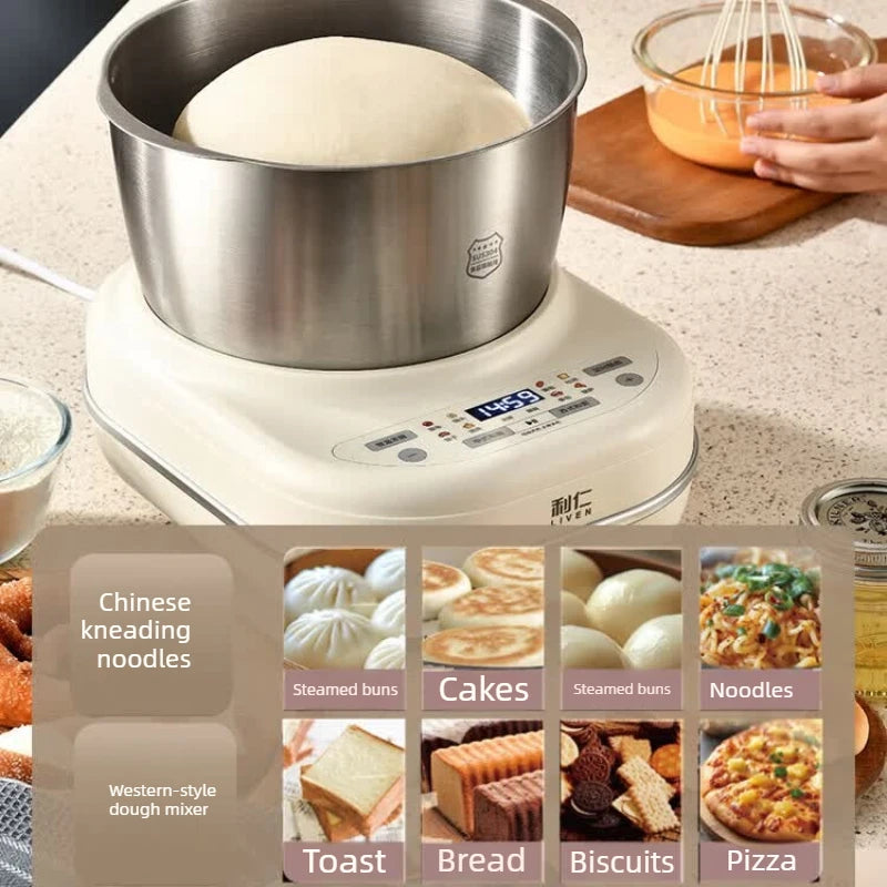 5L Automatic Dough Kneading Machine, Multi-Function Bread Maker Mixer, Fermentation Durable Easy-Clean for Home Baking Machine