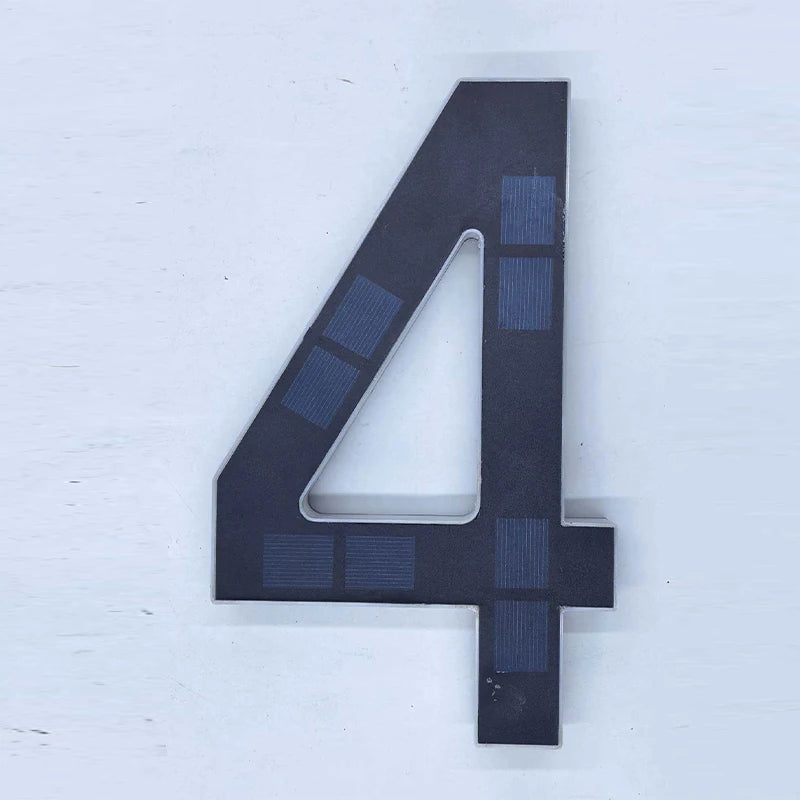LED Solar House Number Light Waterproof Address Sign Modern Light Sensor Door Plate for Outdoor Home Yard Wall Decoration Use