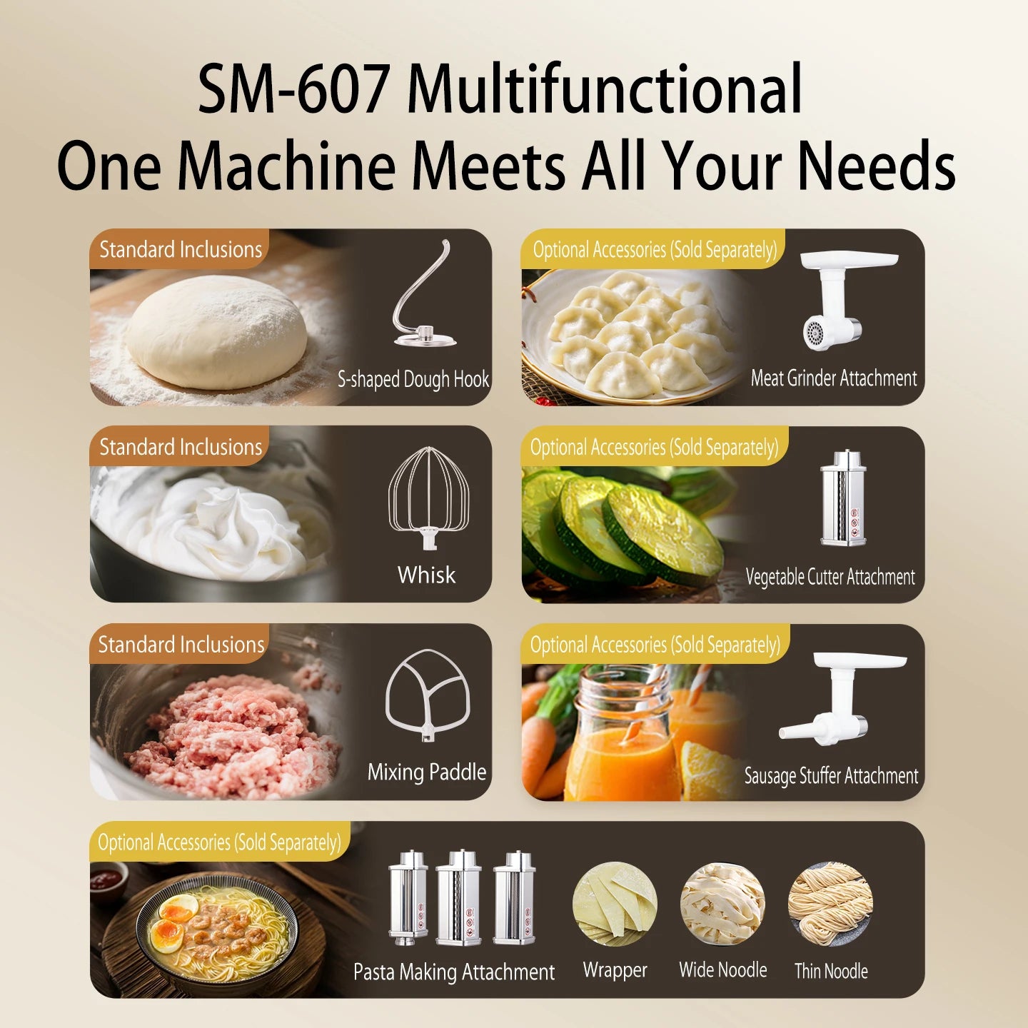 :Shunran 8L Stand Mixer DC Motor Automatic Dough Kneader Multifunctional Mixer for Home & Commercial Baking