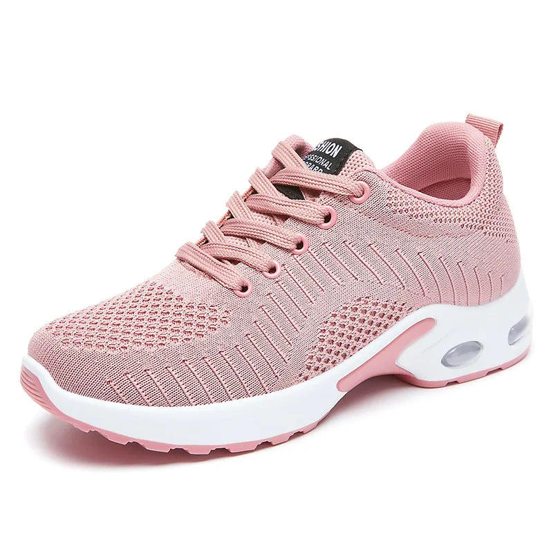 Spring Autumn Women Mesh Breathable Sports Shoes Lady Non-slip Running Shoes Adult Student Commuter Casual Shoes Everyday Casual