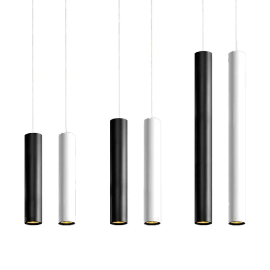 LED Dimmable Pendant Light Long Tube lamp Cylinder Pipe Hanging Lamps Kitchen Island Dining Room Cord Pendant Light Kitchen Lam