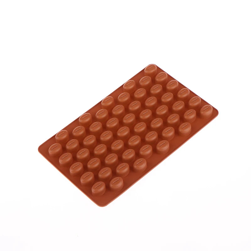 1Pc 55 Cavities Coffee Bean Silicone Candle Mold DIY Soap Resin Making Mould Chocolate Ice Jelly Baking Tool Cake Decor Gifts
