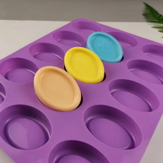1pc Silicone Oval Soap Molds 15cups Handmade Candle Moulds Candy Pudding Baking Mold