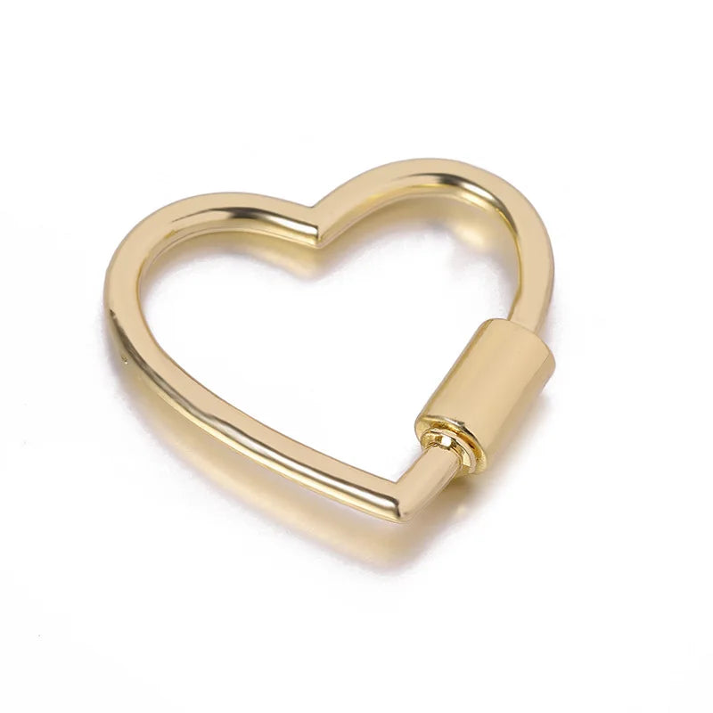 Simple Metal Heart Shaped Opening Keychain Handbag Strap Dog Chain Buckle Bag Lanyards Clip Hook DIY Accessories
