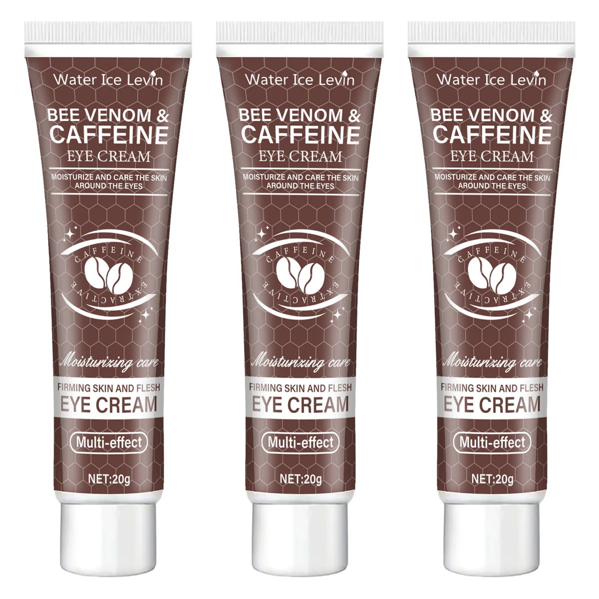 Natural caffeine powerful moisturizing and firming eye cream 20g, used for puffiness and dark circles. After use, it lifts the eye area, reducing wrinkles and signs of aging, and lightens the appearance of sagging skin