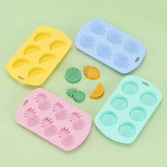 Fruit Strawberry Silicone Baking Mold Watermelon Pineapple Chocolate Candy Ice Mould Orange Cake Decor Soap Candle Making Set