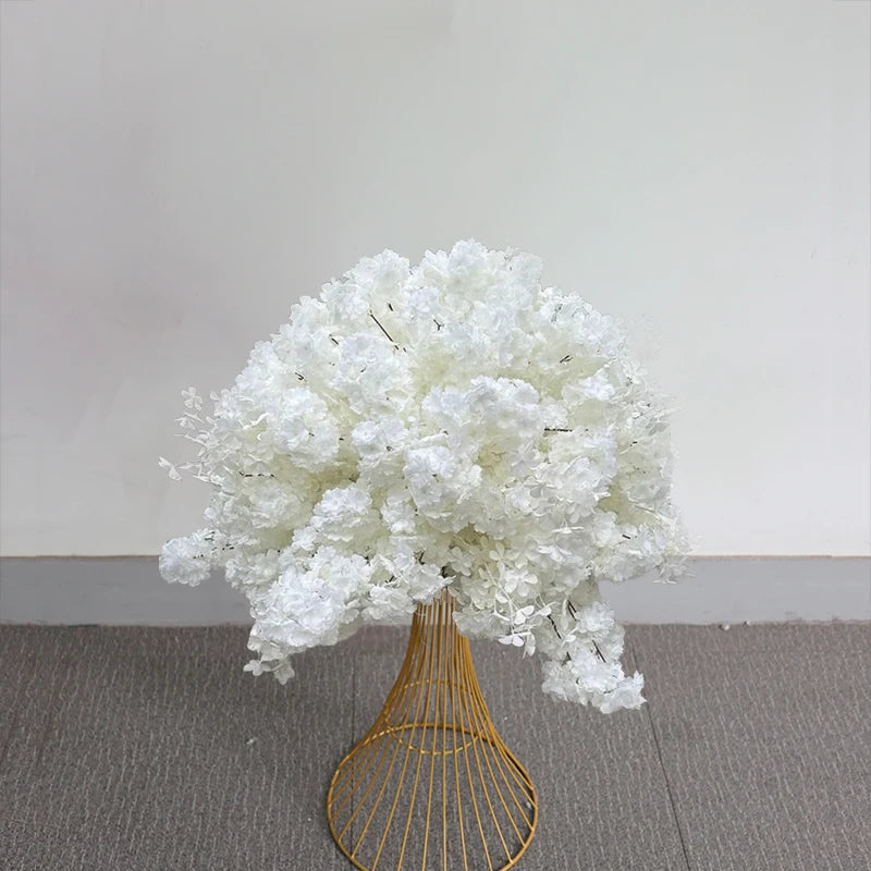 70/60/30cm White Rose Green Plants Leaf Artificial Flower Ball Wedding Table Centerpiece Decor Marriage Banquet Road Lead Floral